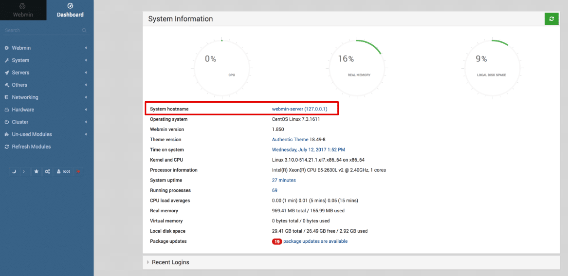 webmin centos 7