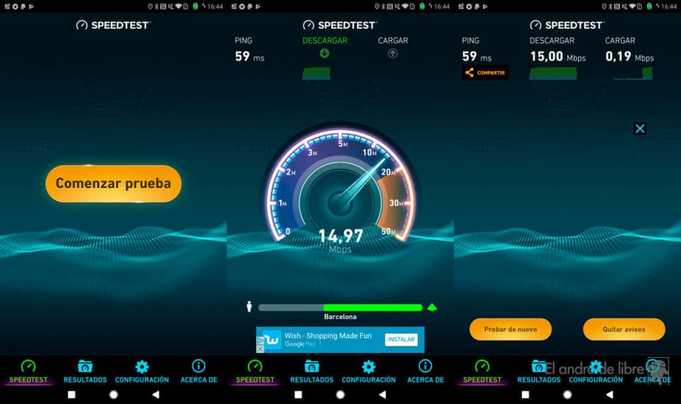 velocidad de internet