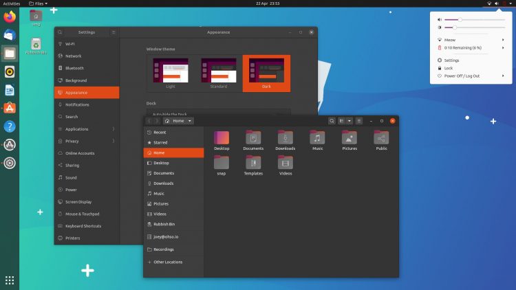 Tema oscuro de Ubuntu pero carcasa ligera