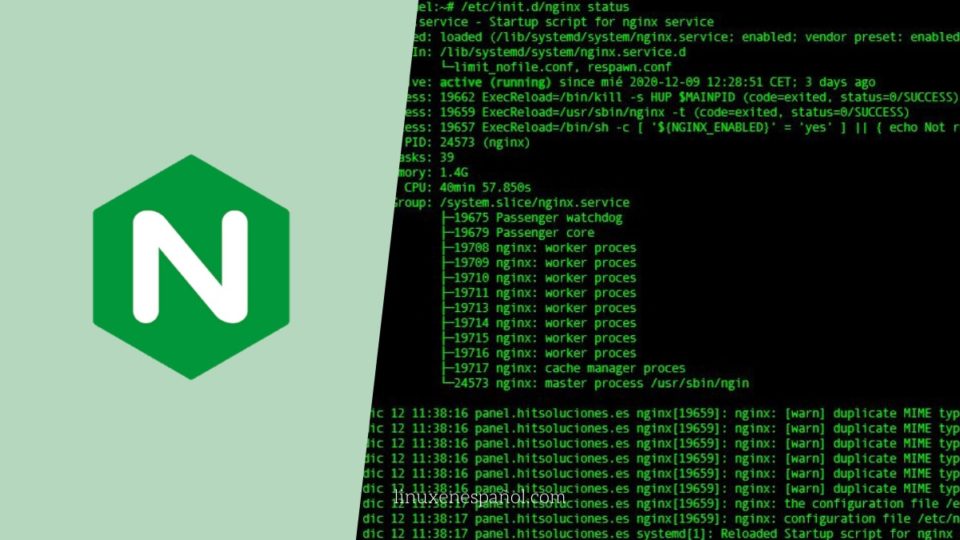 iniciar reiniciar o detener nginx linux