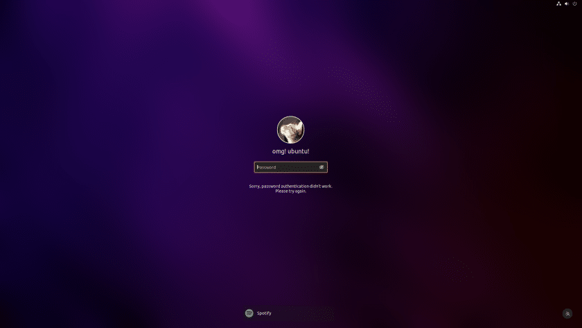 una captura de pantalla de la pantalla de bloqueo de ubuntu