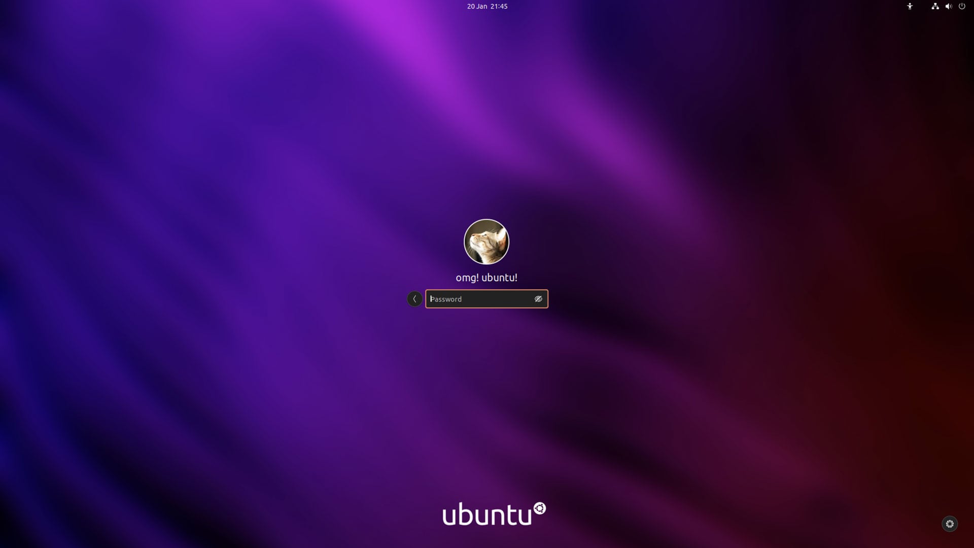 una captura de pantalla de la pantalla de inicio de sesión de ubuntu (GDM) usando otra imagen personalizada