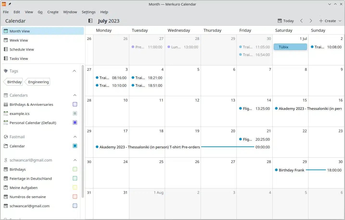Merkuro en KDE Gear 23.08