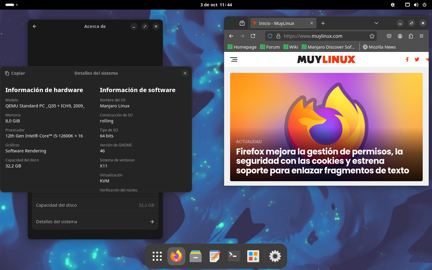 Manjaro 24.1 con GNOME 46