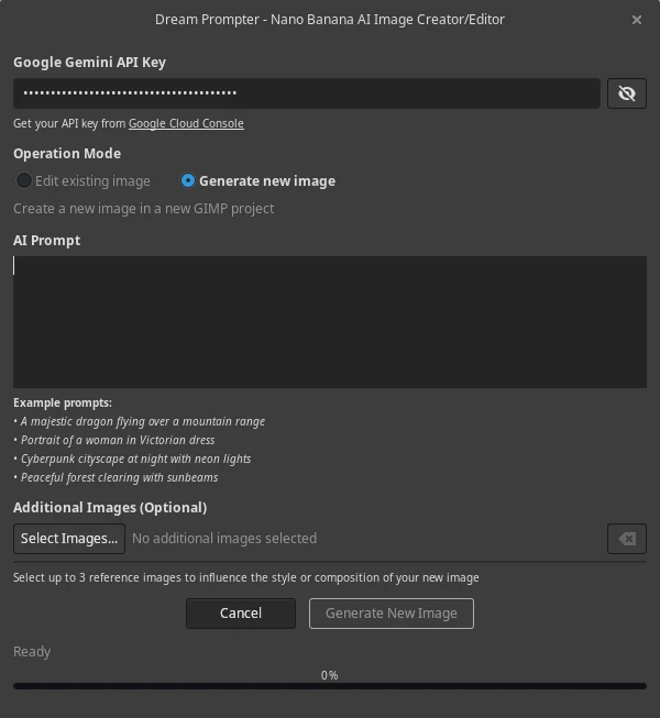 Dream Prompter: Nano Banana en GIMP