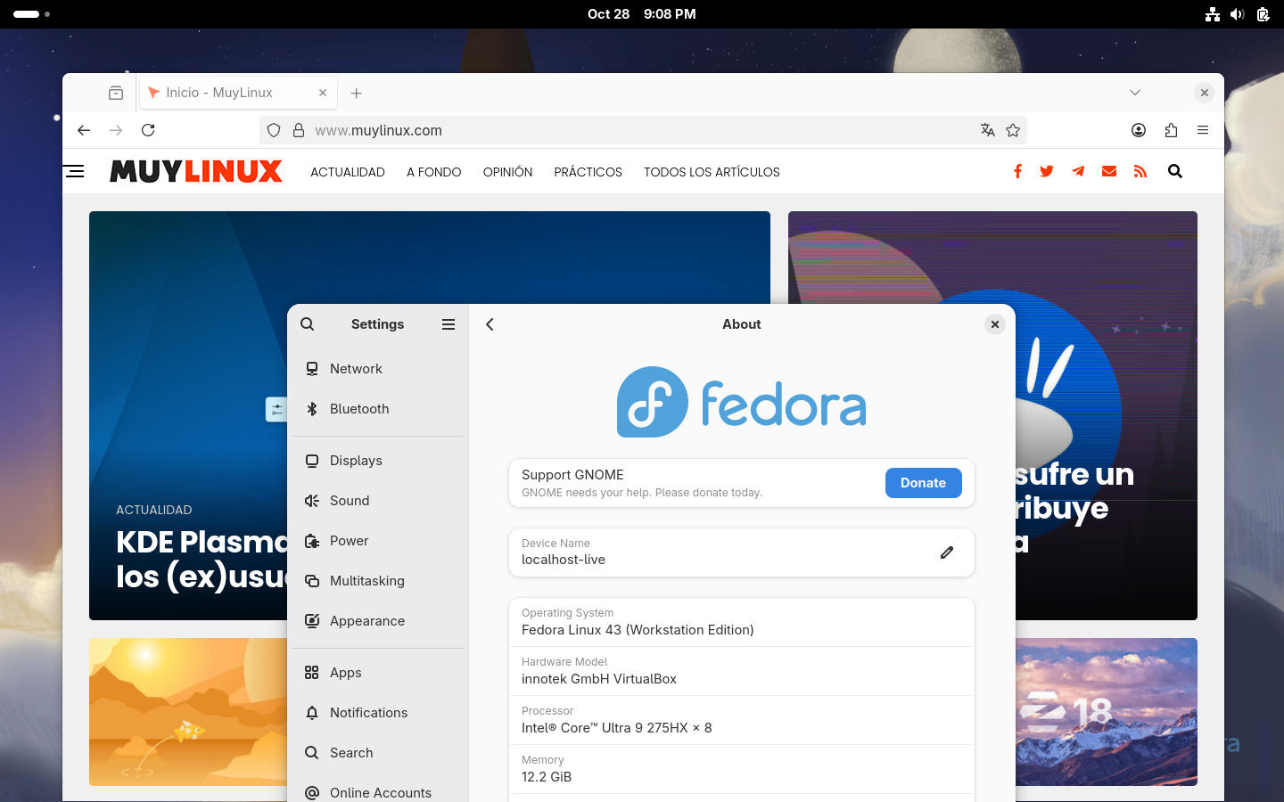 Fedora 43 Workstation